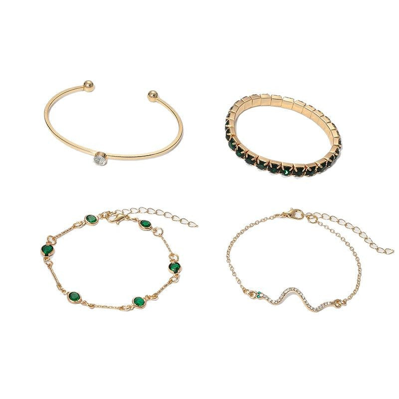 Emerald Crystal Bracelet Set