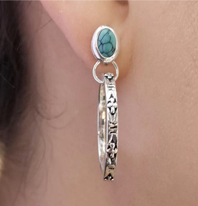 Vintage Boho Onyx Earrings