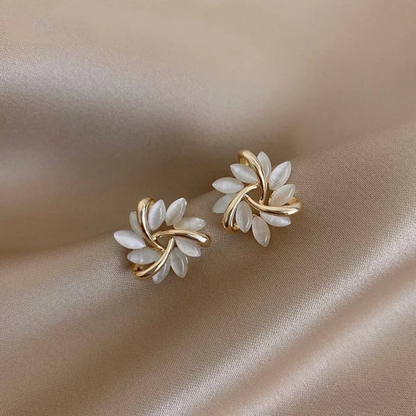 Elegant Opal Petal Earrings