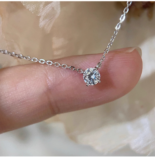 Gold Moissanite Stone Necklace